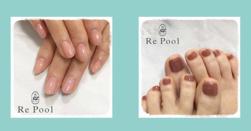 ハンド フット同時進行でぷる艶ワンカラーネイル